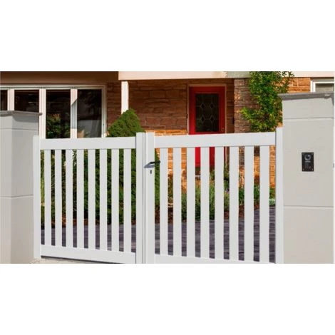 PACKIT Portail Aluminium Battant Ajouré En Kit + Motorisation Dimension L.3000 (entre Piliers) X H.1200 Mm Couleurs Blanc (RAL 9010) 5 PACKIT Portail Aluminium Battant Ajouré En Kit + Motorisation Dimension L.3000 (entre Piliers) X H.1200 Mm Couleurs Blanc (RAL 9010) – Image 3