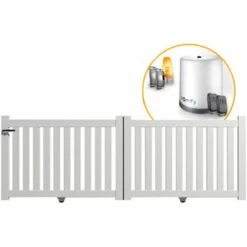 PACKIT Portail Aluminium Coulissant Ajouré En Kit+ Motorisation Dimension L.3000 (entre Piliers) X H.1200 Mm Couleurs Blanc (RAL 9010) -Portail Soldes Boutique 10267050 5