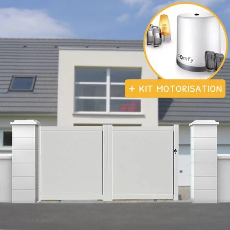 PACKIT Portail Aluminium Coulissant Plein En Kit + Motorisation Dimension L.3000 (entre Piliers) X H.1500 Mm Couleurs Blanc (RAL 9010) 6 PACKIT Portail Aluminium Coulissant Plein En Kit + Motorisation Dimension L.3000 (entre Piliers) X H.1500 Mm Couleurs Blanc (RAL 9010) – Image 4