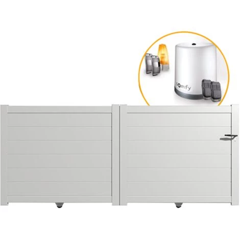 PACKIT Portail Aluminium Coulissant Plein En Kit + Motorisation Dimension L.3000 (entre Piliers) X H.1500 Mm Couleurs Blanc (RAL 9010) 7 PACKIT Portail Aluminium Coulissant Plein En Kit + Motorisation Dimension L.3000 (entre Piliers) X H.1500 Mm Couleurs Blanc (RAL 9010) – Image 5