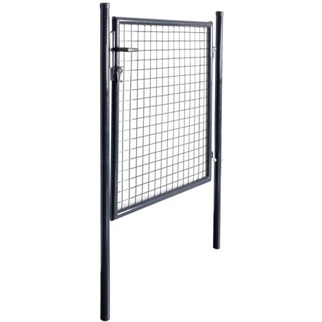 VidaXL Portail En Maille De Jardin Acier Galvanisé Gris 85,5x100 Cm - Gris 4 VidaXL Portail En Maille De Jardin Acier Galvanisé Gris 85,5x100 Cm - Gris – Image 2