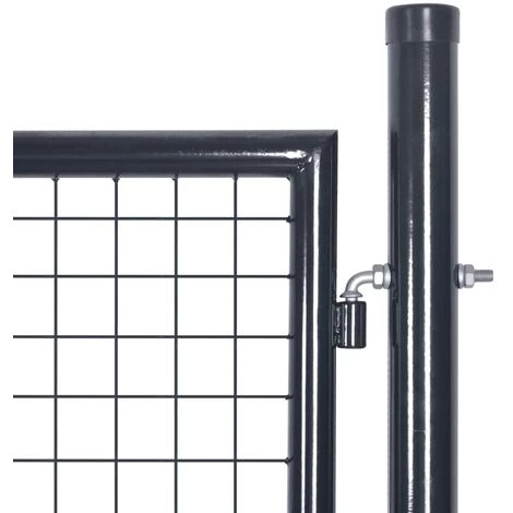 VidaXL Portail En Maille De Jardin Acier Galvanisé Gris 85,5x100 Cm - Gris 5 VidaXL Portail En Maille De Jardin Acier Galvanisé Gris 85,5x100 Cm - Gris – Image 3