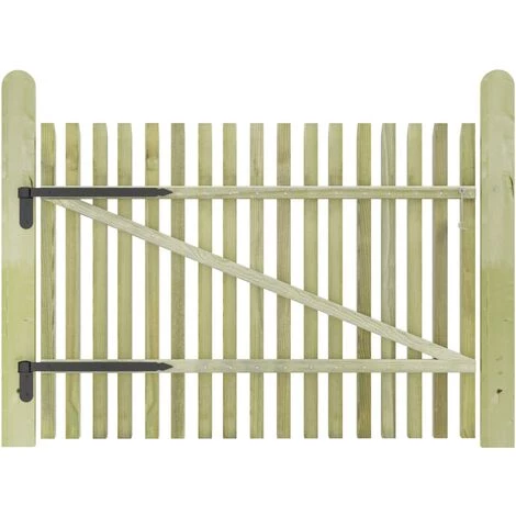 VidaXL Porte De Jardin En Piquets Bois De Pin Imprégné 100 X 75 Cm - Brun 4 VidaXL Porte De Jardin En Piquets Bois De Pin Imprégné 100 X 75 Cm - Brun – Image 2