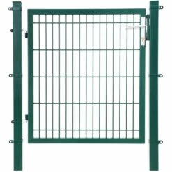 SONGMICS Portillon Grillagé Portillon Soudé Acier Galvanisé Robuste Durable Avec Serrure Et Clés Dimensions Du Portillon: 106 X 100cm Dimensions Des Mailles: 50 X 200mm Vert GGD250L - Vert