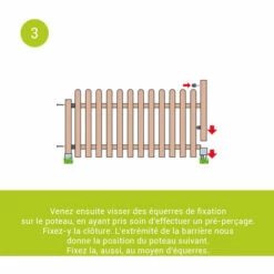 CÉMONJARDIN Kit Barrière En Bois Coquelicot H 60 Cm à Enfoncer -Portail Soldes Boutique 12993726 5
