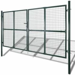 VIDAXL Portail De Clôture En Grillage Galvanisée 289 X 175 Cm / 306 X 225 Cm - Vert