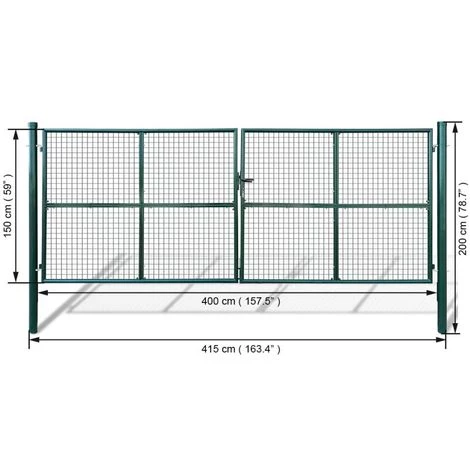 VIDAXL Portillon Maille 415 X 200 Cm / 400 X 150 Cm - Vert 6 VIDAXL Portillon Maille 415 X 200 Cm / 400 X 150 Cm - Vert – Image 4
