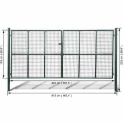 VIDAXL Portail à Mailles 415 X 225 Cm / 400 X 175 Cm - Vert -Portail Soldes Boutique 14266622 4