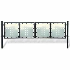 VIDAXL Portillon De Jardin Double Noir 300 X 150 Cm - Noir