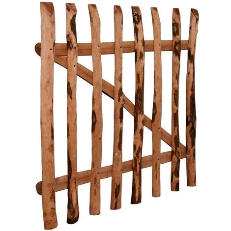 VIDAXL Portillon De Clôture Bois De Noisetier Imprégné 100 X 90 Cm - Brun 5 VIDAXL Portillon De Clôture Bois De Noisetier Imprégné 100 X 90 Cm - Brun – Image 3