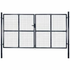 VIDAXL Portail En Maille De Jardin Acier Galvanisé 289 X 150 Cm Gris - Clôtures Et Barrières - Portillons - Gris - Gris