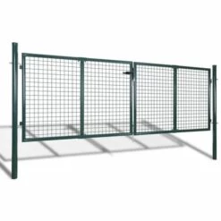 VIDAXL Portail De Clôture De Jardin 289x100 Cm / 306x150 Cm Acier Vert - Vert