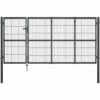 VidaXL Portillon Avec Poteaux Acier 350 X 120 Cm Anthracite - Anthracite -Portail Soldes Boutique 15561369 1