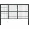 VidaXL Portillon Avec Poteaux Acier 350 X 140 Cm Anthracite - Anthracite -Portail Soldes Boutique 15561370 1