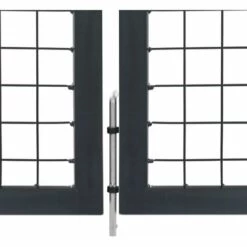 VidaXL Portillon Avec Poteaux Acier 350 X 140 Cm Anthracite - Anthracite -Portail Soldes Boutique 15561370 4