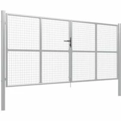 VidaXL Porte De Jardin Acier Galvanisé 415x200 Cm Argenté - Argent -Portail Soldes Boutique 16797870 2