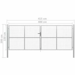 VidaXL Porte De Jardin Acier Galvanisé 415x200 Cm Argenté - Argent -Portail Soldes Boutique 16797870 5