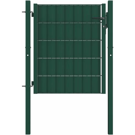 Portail De Clôture PVC Et Acier 100x81 Cm Vert VidaXL 3 Portail De Clôture PVC Et Acier 100x81 Cm Vert VidaXL