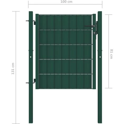 Portail De Clôture PVC Et Acier 100x81 Cm Vert VidaXL 6 Portail De Clôture PVC Et Acier 100x81 Cm Vert VidaXL – Image 4
