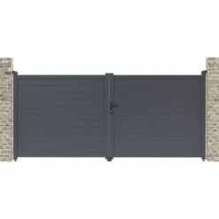 HABITAT ET JARDIN Portail Aluminium "Marc" - 349.5 X 155.9 Cm - Gris