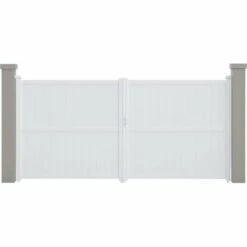 HABITAT ET JARDIN Portail Aluminium "Lola" - 349.5 X 155.9 Cm - Blanc - Blanc.