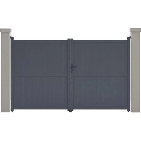HABITAT ET JARDIN Portail Aluminium "Maurice" - 299.5 X 180.9 Cm - Gris - Gris. 3 HABITAT ET JARDIN Portail Aluminium "Maurice" - 299.5 X 180.9 Cm - Gris - Gris.