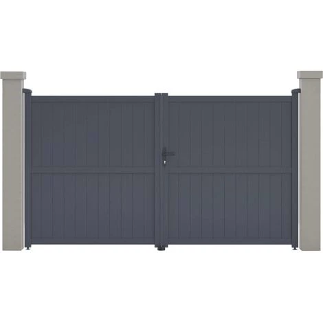 HABITAT ET JARDIN Portail Aluminium "Maurice" - 299.5 X 155.9 Cm - Gris - Gris. 2 HABITAT ET JARDIN Portail Aluminium "Maurice" - 299.5 X 155.9 Cm - Gris - Gris.