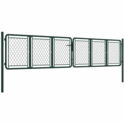 VidaXL Portail De Jardin Acier 400 X 75 Cm Vert - Vert -Portail Soldes Boutique 18302837 2