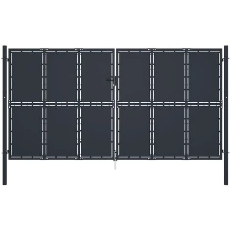 Portail De Jardin Acier 400 X 175 Cm Anthracite VidaXL - Anthracite 3 Portail De Jardin Acier 400 X 175 Cm Anthracite VidaXL - Anthracite