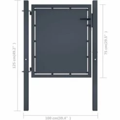 Portail De Jardin Acier 100 X 75 Cm Anthracite VidaXL - Anthracite -Portail Soldes Boutique 18379365 4