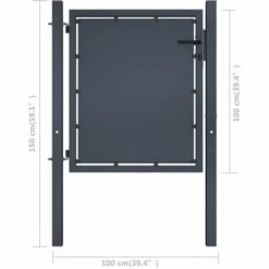 VidaXL Portail De Jardin Acier 100 X 100 Cm Anthracite - Anthracite -Portail Soldes Boutique 18379367 4