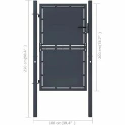 Portail De Jardin Acier 100 X 200 Cm Anthracite VidaXL - Anthracite 8 Portail De Jardin Acier 100 X 200 Cm Anthracite VidaXL - Anthracite -Portail Soldes Boutique 18379369 3