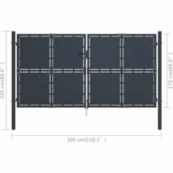 VidaXL Portail De Jardin Acier 300 X 175 Cm Anthracite - Anthracite 11 VidaXL Portail De Jardin Acier 300 X 175 Cm Anthracite - Anthracite -Portail Soldes Boutique 18402972 5