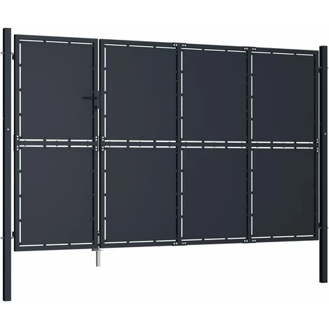 Portail De Jardin Acier 350 X 175 Cm Anthracite VidaXL - Anthracite 4 Portail De Jardin Acier 350 X 175 Cm Anthracite VidaXL - Anthracite – Image 2