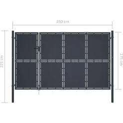 Portail De Jardin Acier 350 X 175 Cm Anthracite VidaXL - Anthracite 11 Portail De Jardin Acier 350 X 175 Cm Anthracite VidaXL - Anthracite -Portail Soldes Boutique 18402976 5