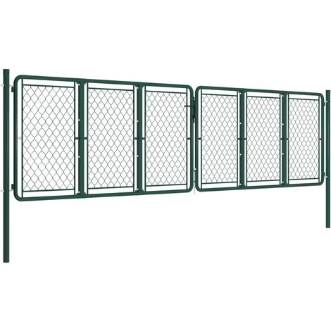 VidaXL Portail De Jardin Acier 400 X 125 Cm Vert - Vert 4 VidaXL Portail De Jardin Acier 400 X 125 Cm Vert - Vert – Image 2
