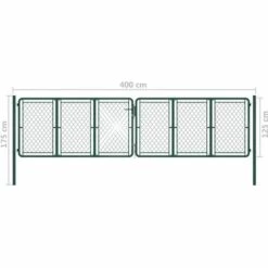 VidaXL Portail De Jardin Acier 400 X 125 Cm Vert - Vert 11 VidaXL Portail De Jardin Acier 400 X 125 Cm Vert - Vert -Portail Soldes Boutique 18425720 5