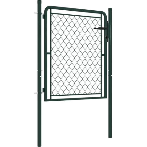 VidaXL Portillon Acier 100 X 75 Cm Vert - Vert 4 VidaXL Portillon Acier 100 X 75 Cm Vert - Vert – Image 2