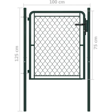 VidaXL Portillon Acier 100 X 75 Cm Vert - Vert 6 VidaXL Portillon Acier 100 X 75 Cm Vert - Vert – Image 4