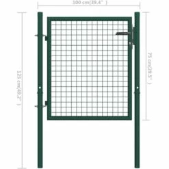 Portail De Clôture Acier Vert 100x75 Cm VidaXL -Portail Soldes Boutique 18754232 5