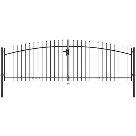 Double Portail Avec Haut Sous Forme De Lance 400 X 175 Cm VidaXL 3 Double Portail Avec Haut Sous Forme De Lance 400 X 175 Cm VidaXL