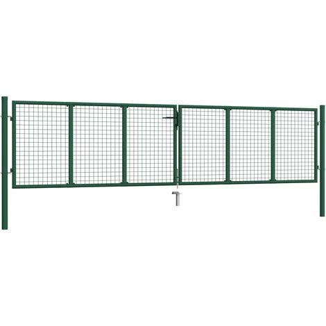 VidaXL Portail En Treillis De Jardin Acier 400 X 75 Cm Vert - Vert 4 VidaXL Portail En Treillis De Jardin Acier 400 X 75 Cm Vert - Vert – Image 2