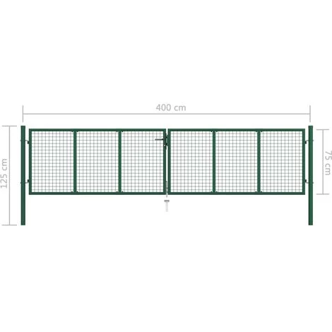 VidaXL Portail En Treillis De Jardin Acier 400 X 75 Cm Vert - Vert 7 VidaXL Portail En Treillis De Jardin Acier 400 X 75 Cm Vert - Vert – Image 5