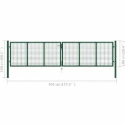 VidaXL Portail En Treillis De Jardin Acier 400 X 100 Cm Vert - Vert -Portail Soldes Boutique 18754340 5