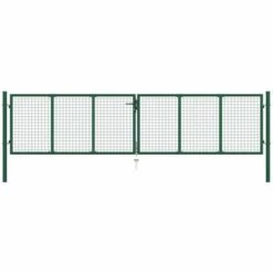 VidaXL Portail En Treillis De Jardin Acier 400 X 125 Cm Vert - Vert