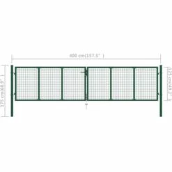 VidaXL Portail En Treillis De Jardin Acier 400 X 125 Cm Vert - Vert -Portail Soldes Boutique 18754346 5