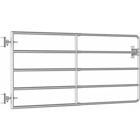 Portillon à 5 Barres Acier (95-170)x90 Cm Argenté VidaXL 4 Portillon à 5 Barres Acier (95-170)x90 Cm Argenté VidaXL – Image 3