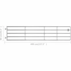 Portillon à 5 Barres Acier (150-400)x90 Cm Argenté VidaXL -Portail Soldes Boutique 18754552 5