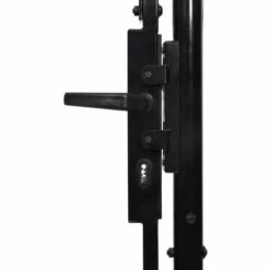 ASUPERMALL Portillon Simple Porte Avec Dessus Arque Acier 1x1 M Noir -Portail Soldes Boutique 19766560 4