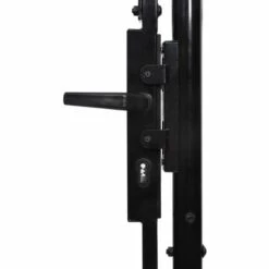 ASUPERMALL Portillon Simple Porte Avec Dessus A Pointe Acier 1x1 M Noir 9 ASUPERMALL Portillon Simple Porte Avec Dessus A Pointe Acier 1x1 M Noir -Portail Soldes Boutique 19766567 3